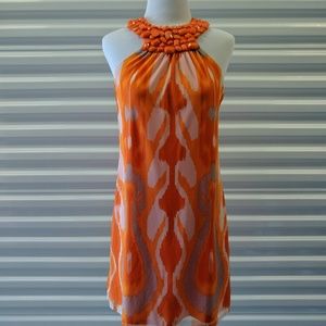 Vintage 70's Orange Mini Sleeveless Dress